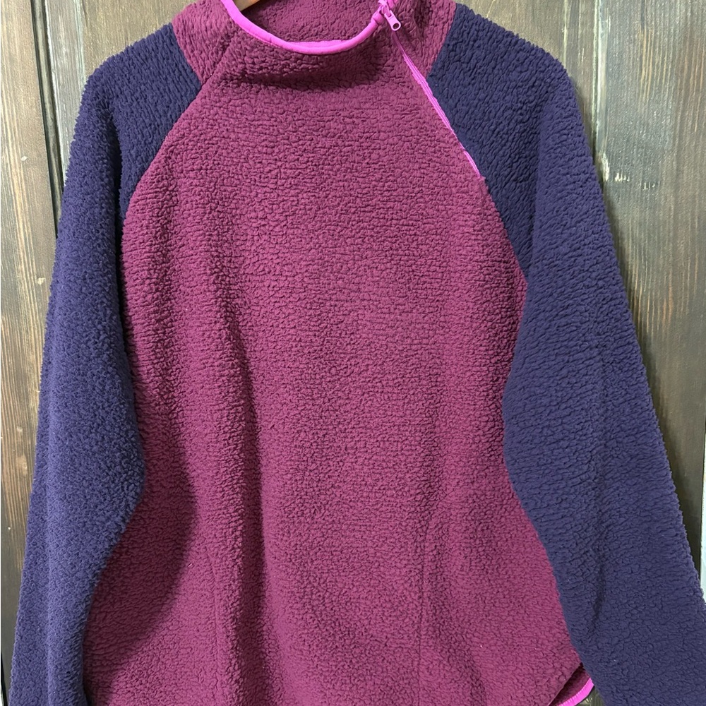LL Bean Women’s Side Quarter Zip Fleece Pullover Size XL/P
